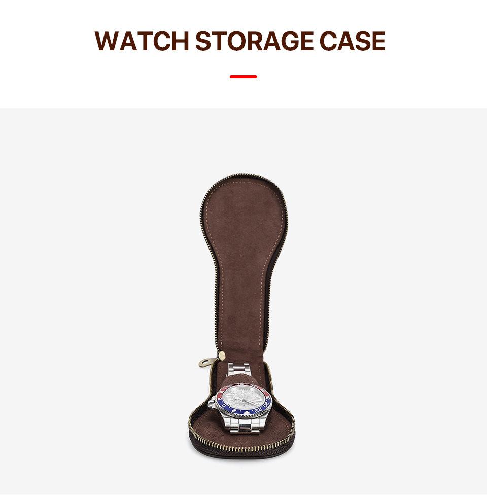 Vintage Leather Watch Travel Case, watch travel case, view 6