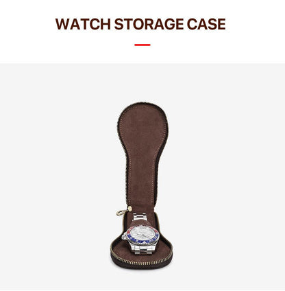 Vintage Leather Watch Travel Case, watch travel case, view 6